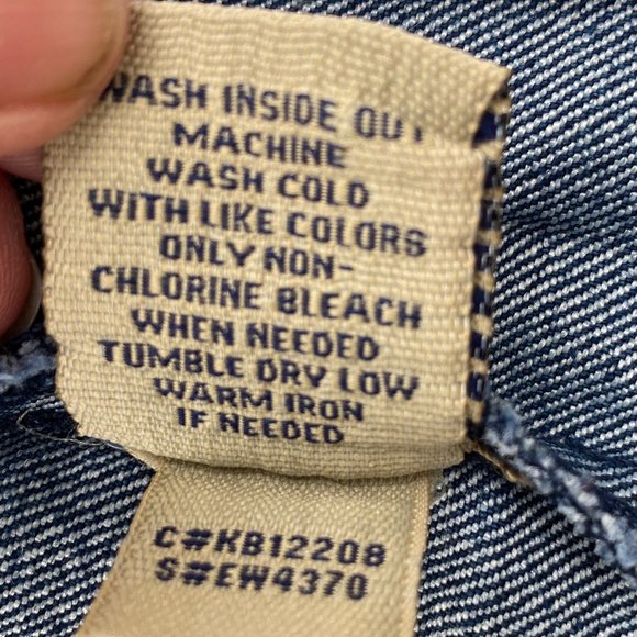 Earl Jean Distressed Faded Denim Trucker Jean Jacket-Gilmore Girls vibe-size S - Picture 15 of 16